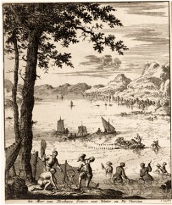 Het meer van Zirchnitz somers met water en vis voorsien, objectnr A 19679.1