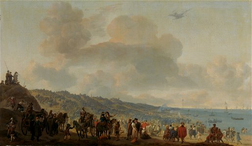 Het vertrek van Karel II van Engeland, uit Scheveningen, 2 juni 1660 Rijksmuseum SK-C-1224