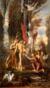 Hesiod and the Muses by Gustave Moreau. Free illustration for personal and commercial use.