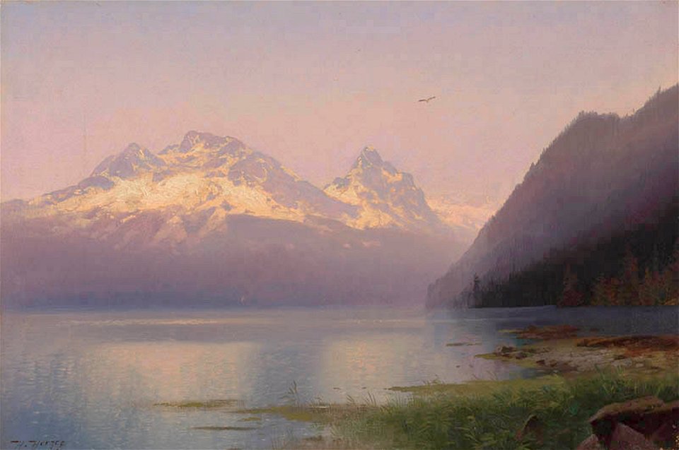 'Sunset' by Hermann Ottomar Herzog (numbered 807)