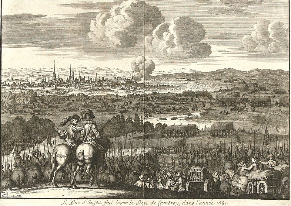 Het ontzet van Kamerijk door de hertog van Anjou, 1581, Jan Luyken, 1678 - 1680