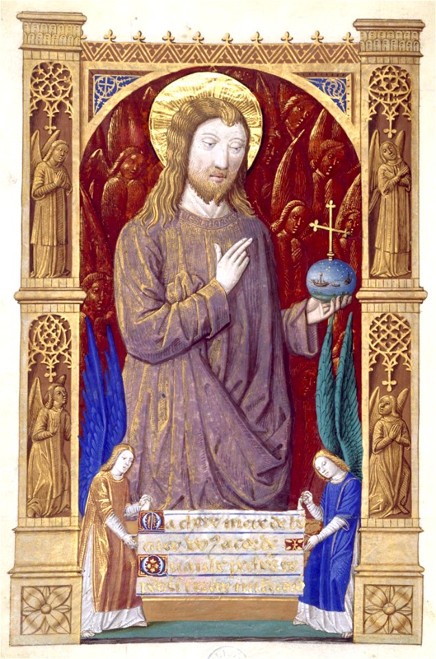 Heures de Charles VIII 015V Christ bénissant