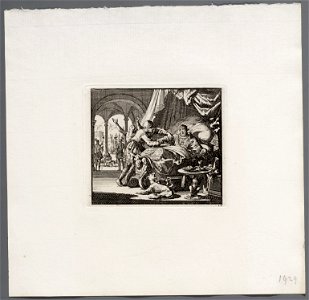 Herodes te bed wordt door een krijgsman verhinderd zichzelf te doden, objectnr A 47948