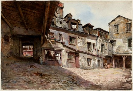 Herminie Waternau - Cour de lauberge du cheval blanc 1898