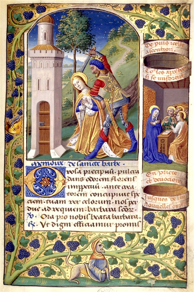 Heures de Charles VIII fol. 109R Sainte Barbe