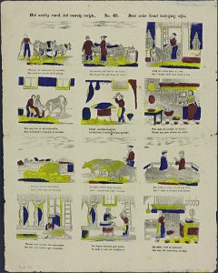 Het nuttig rund, het morsig zwijn, Doet veler hand bedrijvig zijn-Catchpenny print-Borms 0807