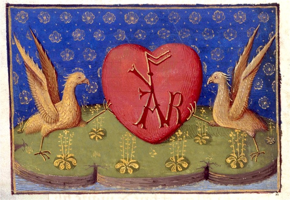 Heures de Charles VIII fol. 112V Blason de Antoine Vérard