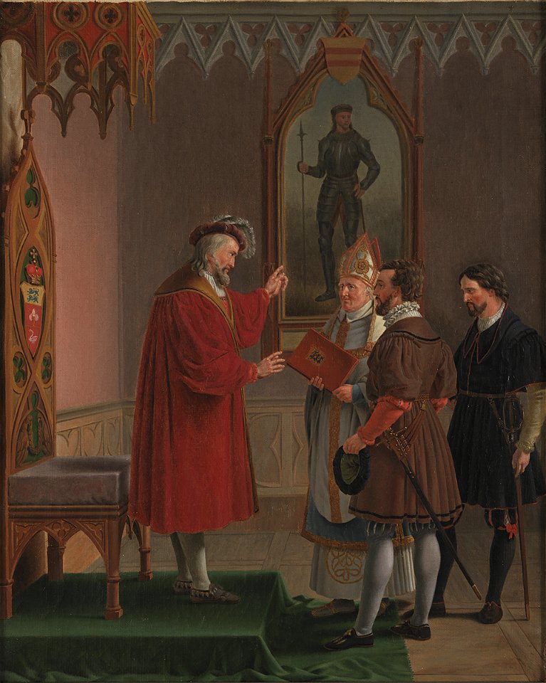Hertug Adolf afslår tilbuddet om den danske trone. Kopi efter C. W. Eckersberg, KMS8676