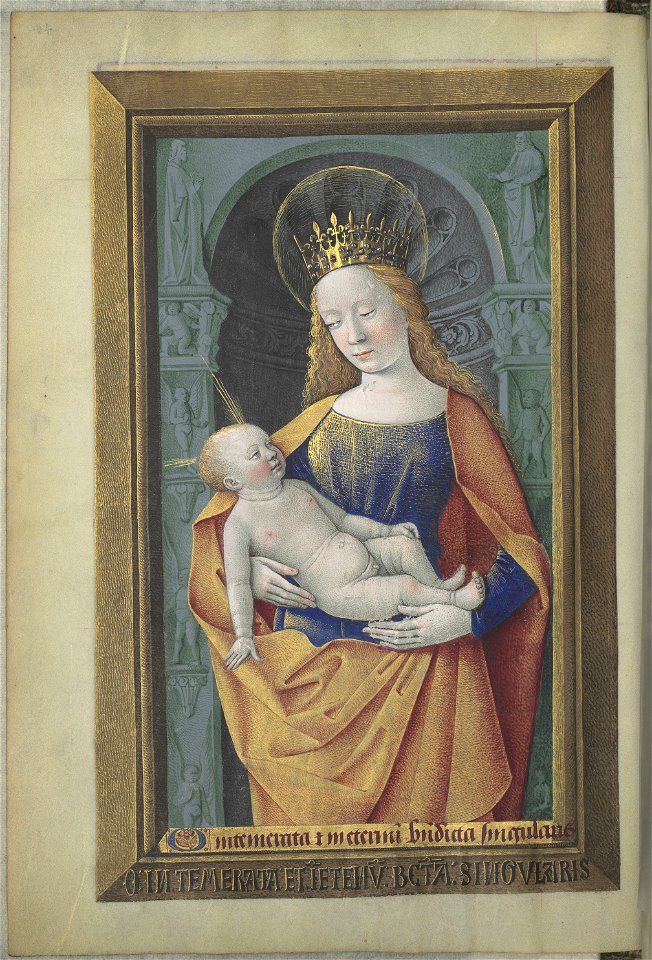 Heures de Louis de Laval - BNF Lat920 f44v (Vierge à l'Enfant)