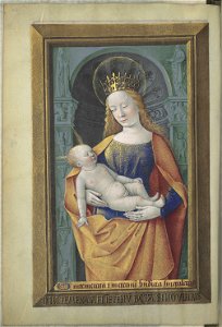 Heures de Louis de Laval - BNF Lat920 f44v (Vierge à l'Enfant)