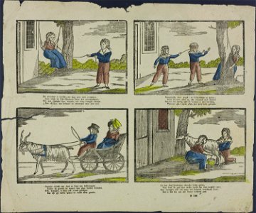 Het schooluur is voorbij; nu mag men zich vermaken-Catchpenny print-Borms 0631