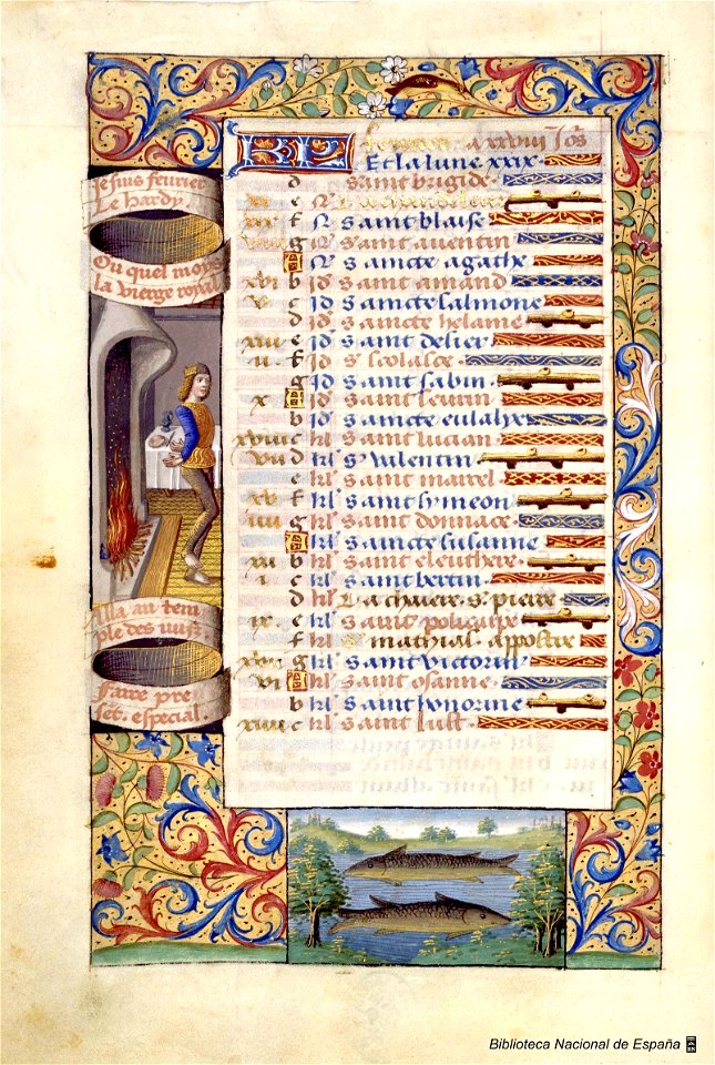 Heures de Charles VIII Calendrier-Février