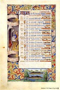 Heures de Charles VIII Calendrier-Février