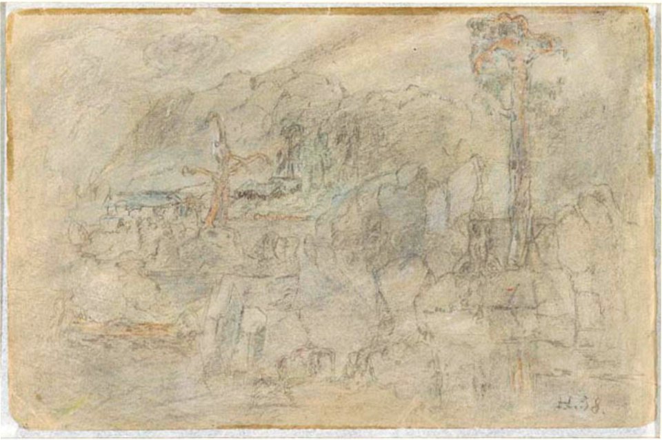 Lars Hertervig - Landskapsstudie - Stavanger kunstmuseum - SG.1140A