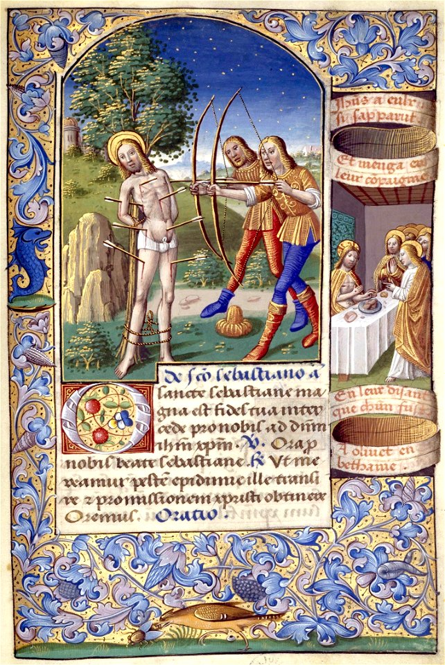 Heures de Charles VIII fol. 105R Saint Sébastien