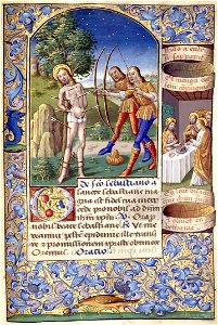 Heures de Charles VIII fol. 105R Saint Sébastien