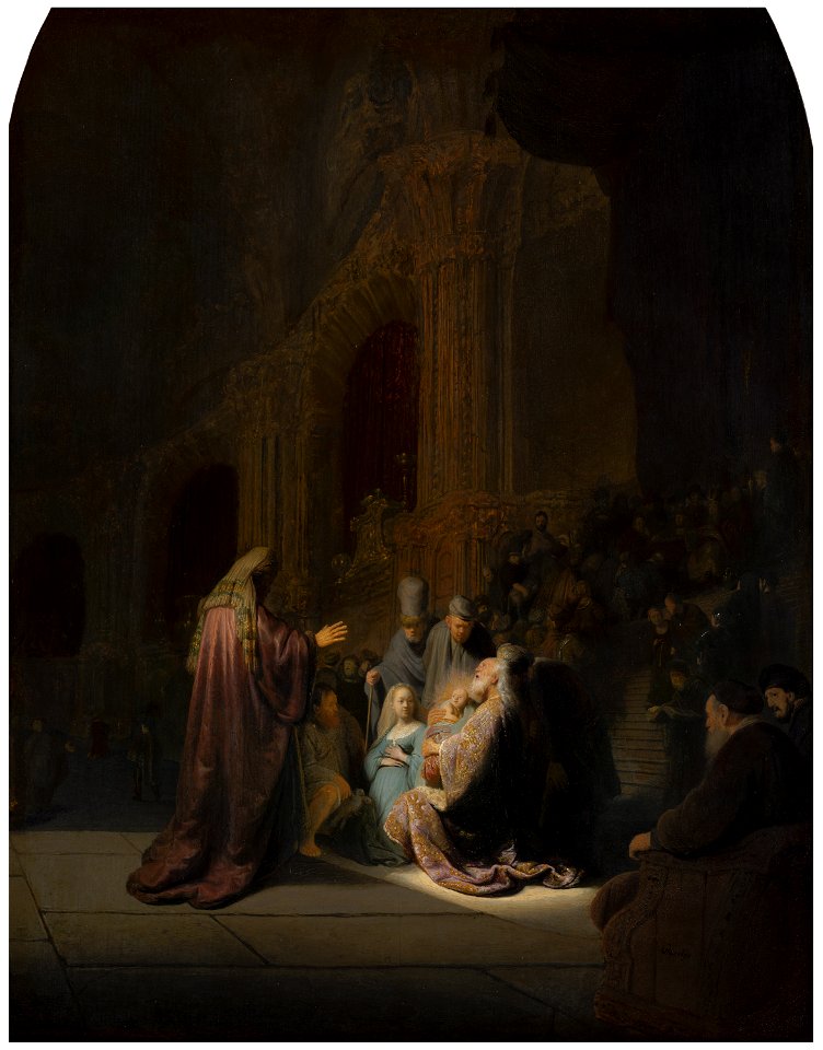 Het loflied van Simeon, Rembrandt van Rijn, 1631, Mauritshuis, The Hague