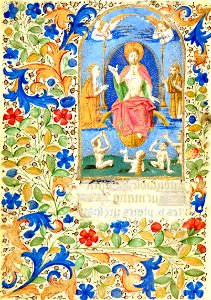 Heures de Jeanne de France BnF NAL 3244 f298v - Christ en majesté au-dessus d'une résurrection des morts