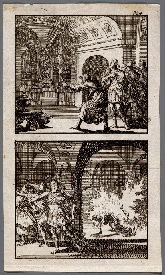 Herodes in Davids graf, Herodes´ soldaten in Davids graf worden door een vlam gedood, objectnr A 48101