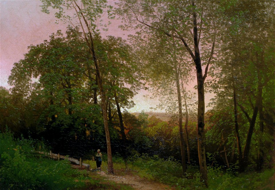 A Walk along a Path at Sunset by Hermann Herzog