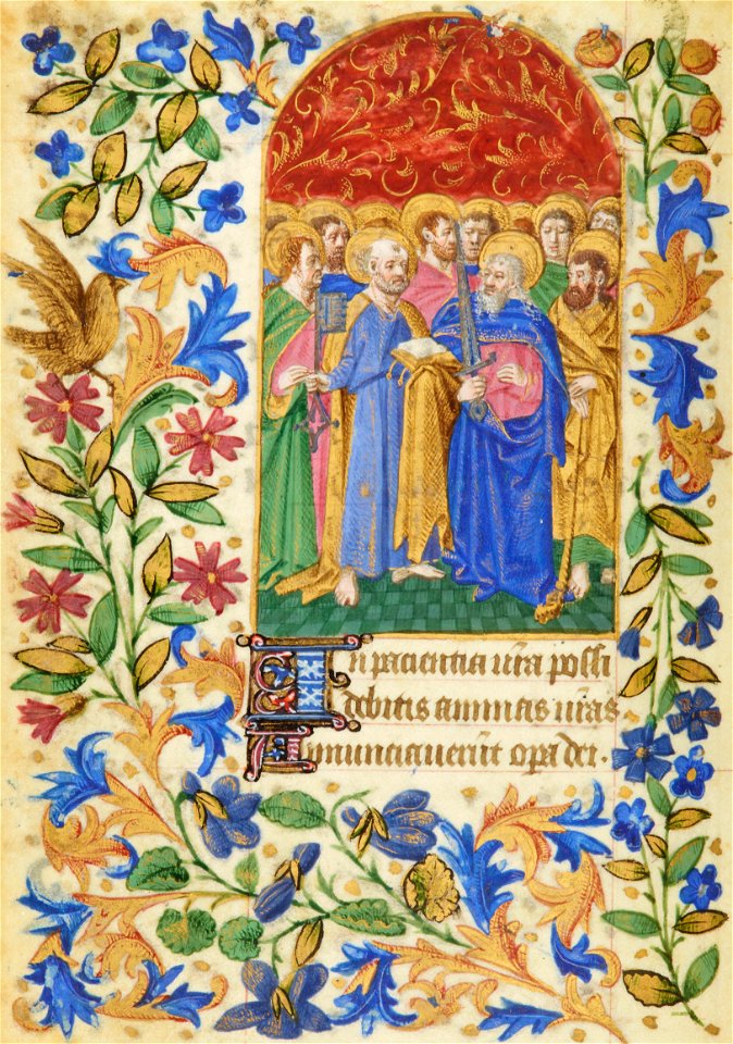 Heures de Jeanne de France BnF NAL 3244 f312v - Pierre et Paul et autres saints