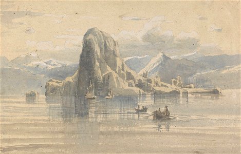 Lars Hertervig - Boats, Mountain Peaks and Calm Seas - NG.K&H.B.03162 - National Museum of Art, Architecture and Design
