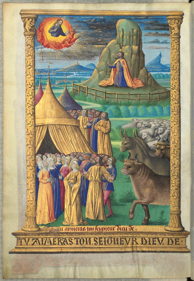 Heures de Louis de Laval - BNF Lat920 f322v (Tu aimeras ton seigneur Dieu)