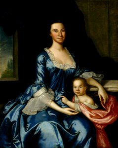 John Hesselius - Portrait of Mrs. Matthew Tilghman and Her Daughter, Anna Maria - Google Art Project. Free illustration for personal and commercial use.