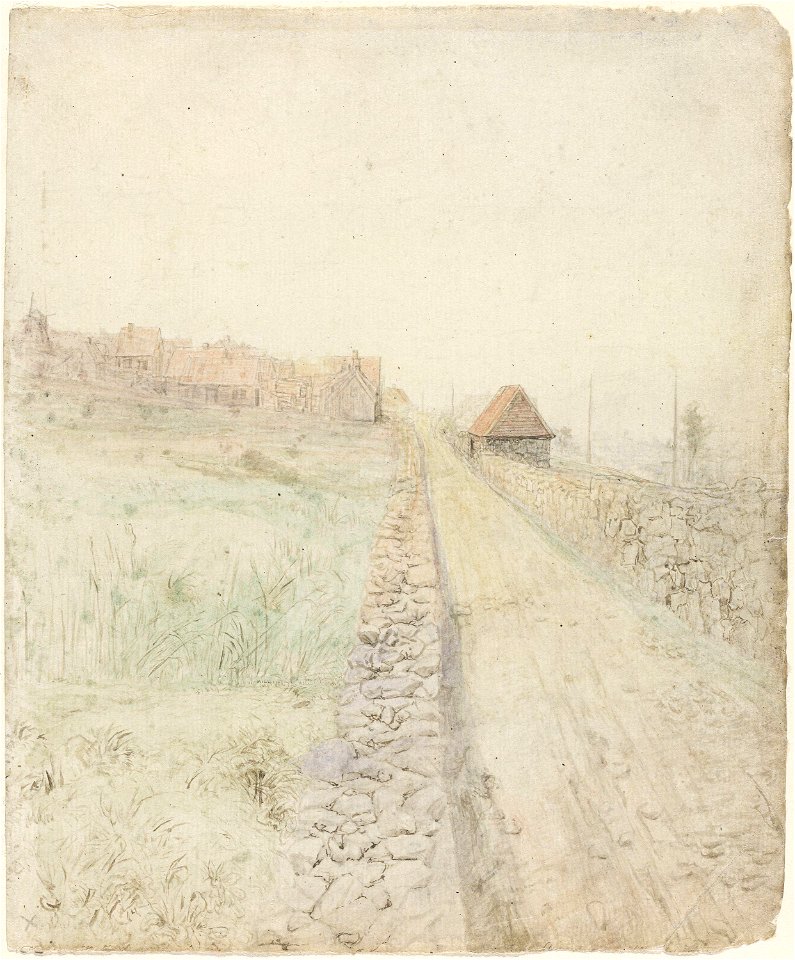 Lars Hertervig - Fra Løkkeveien i utkanten av Stavanger - NG.K&H.B.03168 - National Museum of Art, Architecture and Design