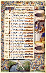 Heures de Charles VIII Calendrier-Janvier