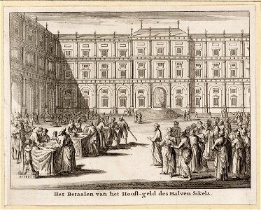 Het betaalen van het hooft-geld des halven sikels, objectnr A 19834