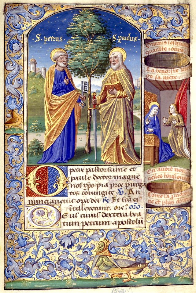 Heures de Charles VIII fol. 104R Pierre et Paul