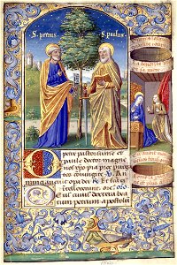 Heures de Charles VIII fol. 104R Pierre et Paul