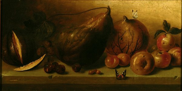 Claes van Heussen - still life with fruit and butterflies 1610-1633 FHM01 OS-I-152