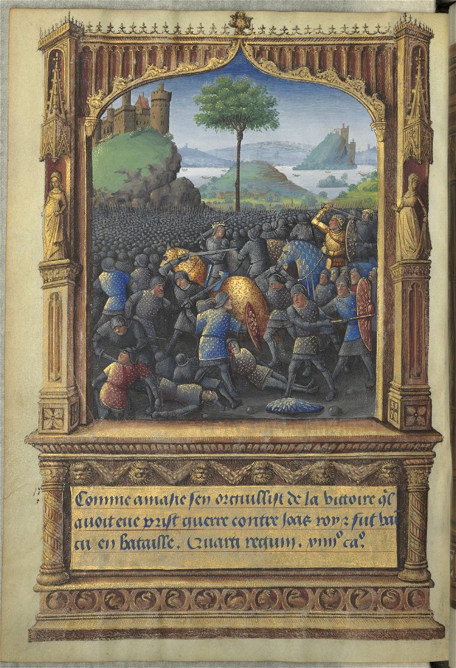 Heures de Louis de Laval - BNF Lat920 f252v (Amasias battu par Joas)