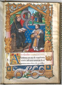 Heures de François Ier - François Ier en prière devant saint Marculf (f89)