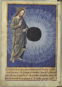 Heures de Louis de Laval - BNF Lat920 f2r (Dieu créateur de la terre)