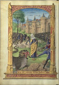Heures de Louis de Laval - BNF Lat920 f317v (Sainte Marthe et la Tarasque)