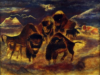 Hester Miller Murray - Buffalo at Night - 43.110 - Detroit Institute of Arts