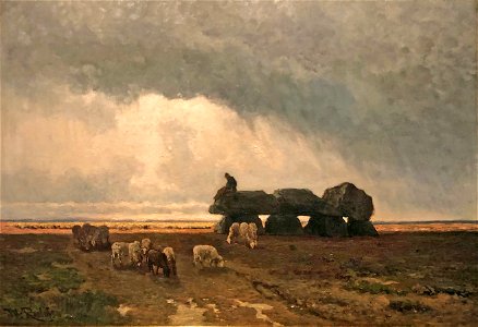 Het hunebed van Tynaarlo2 1861 door Willem Roelofs (1822-1897)