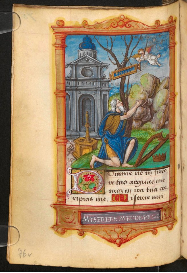 Heures à l'usage de Saint Pierre de Lagny, David pénitent - ÖNB Cod1961 f76v