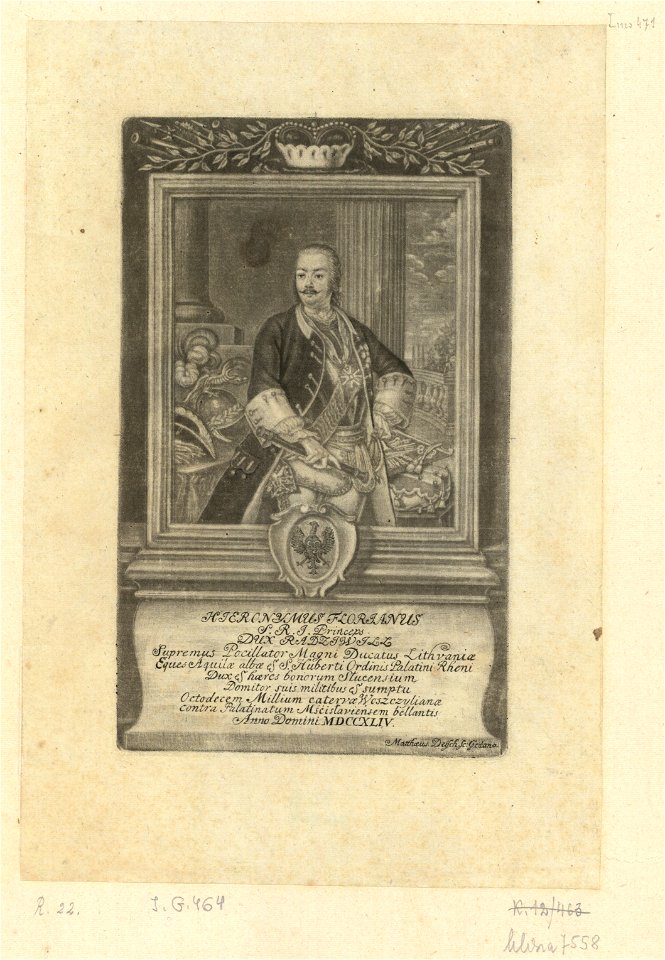 Hieranim Flaryjan Radzivił. Геранім Флярыян Радзівіл (M. Deisch, 1744)