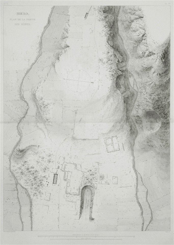 Hiero, plan de la partie des ruines - Blouet Guillaume-abel - 1831