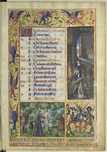 Heures de Louis de Laval - BNF Lat920 f5r (début du calendrier)