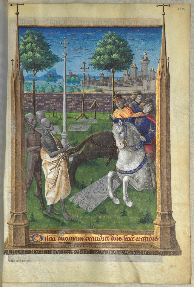 Heures de Louis de Laval - BNF Lat920 f190r (trois morts et trois vifs)