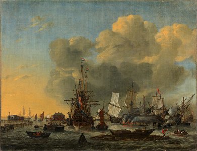Het kalefateren van schepen bij het Bothuisje op het IJ te Amsterdam Rijksmuseum SK-A-759