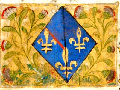 Heures de Jeanne de France BnF NAL 3244 f256v (détail) - Armes de Jeanne de France