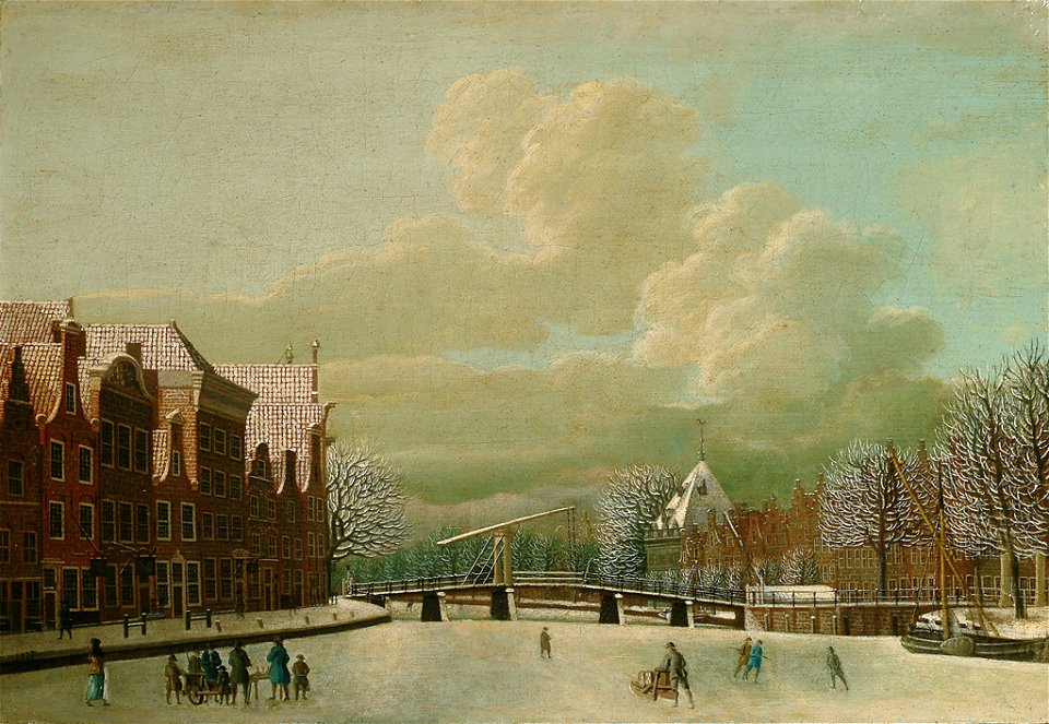 Het Korte Spaarne te Haarlem bij winter (cropped)