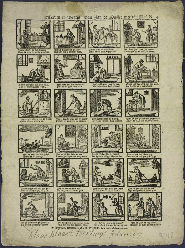 Hier hebt gy 't leeven en bedrijf van Jan de Wasser met zijn wijf-Catchpenny print-Borms 0876