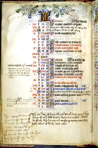 Heures de Beaufort - calendrier - folio30v